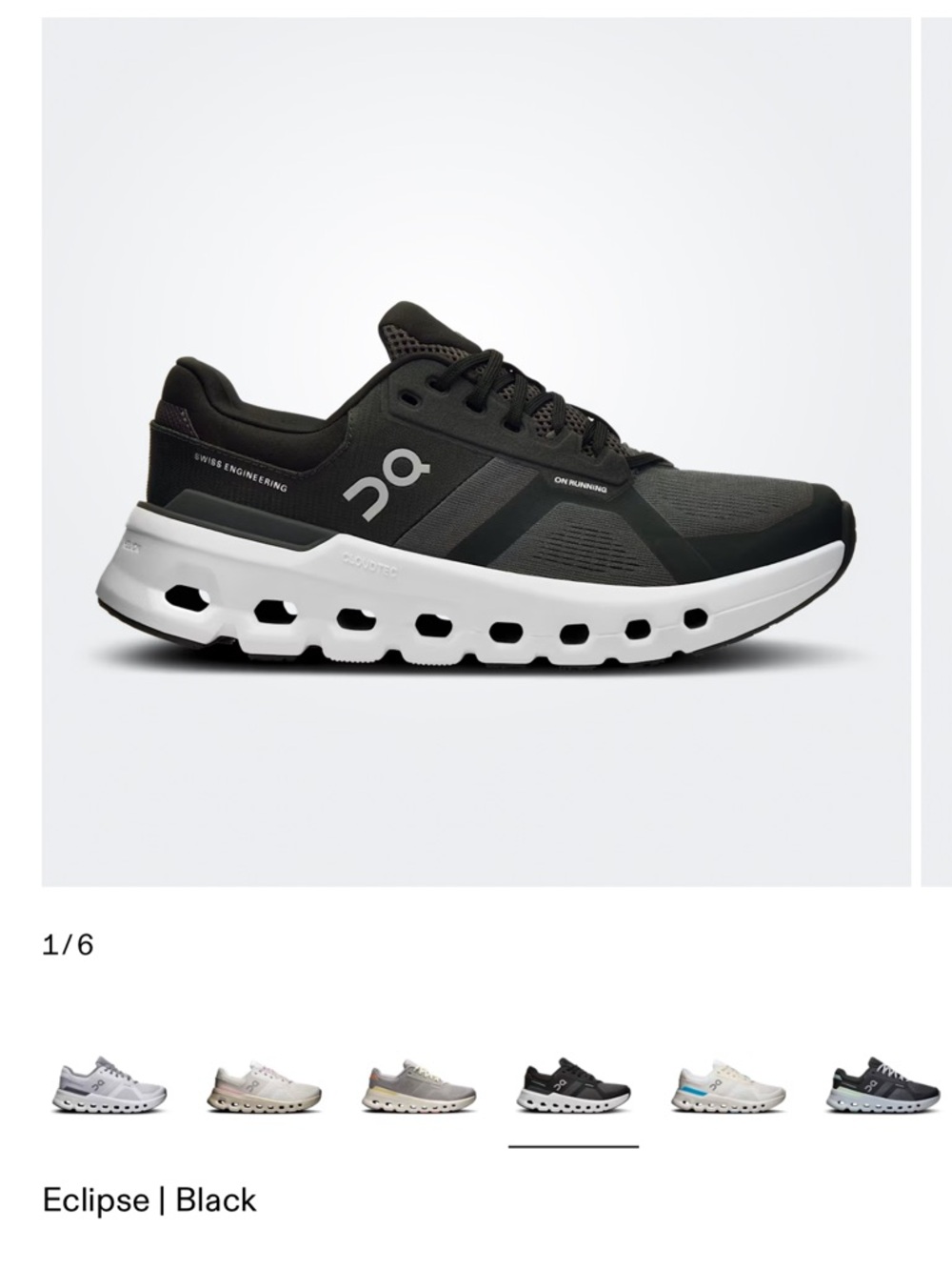 On cloud Cloudrunner 2 on running black gym shoe